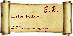 Eizler Rudolf névjegykártya